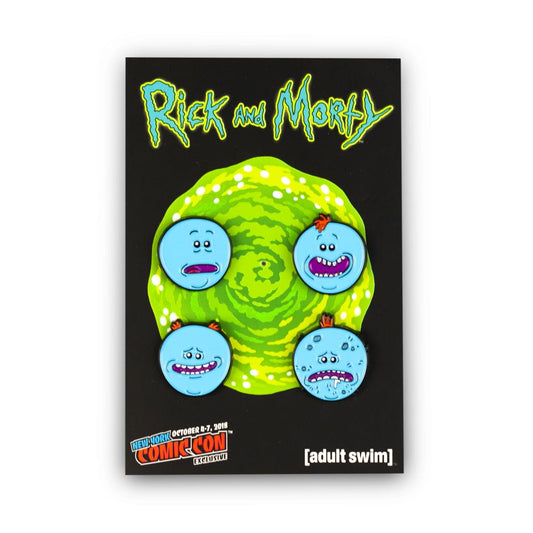 Rick and Morty Collector's Enamel Pins, Meeseeks, 4 Pack
