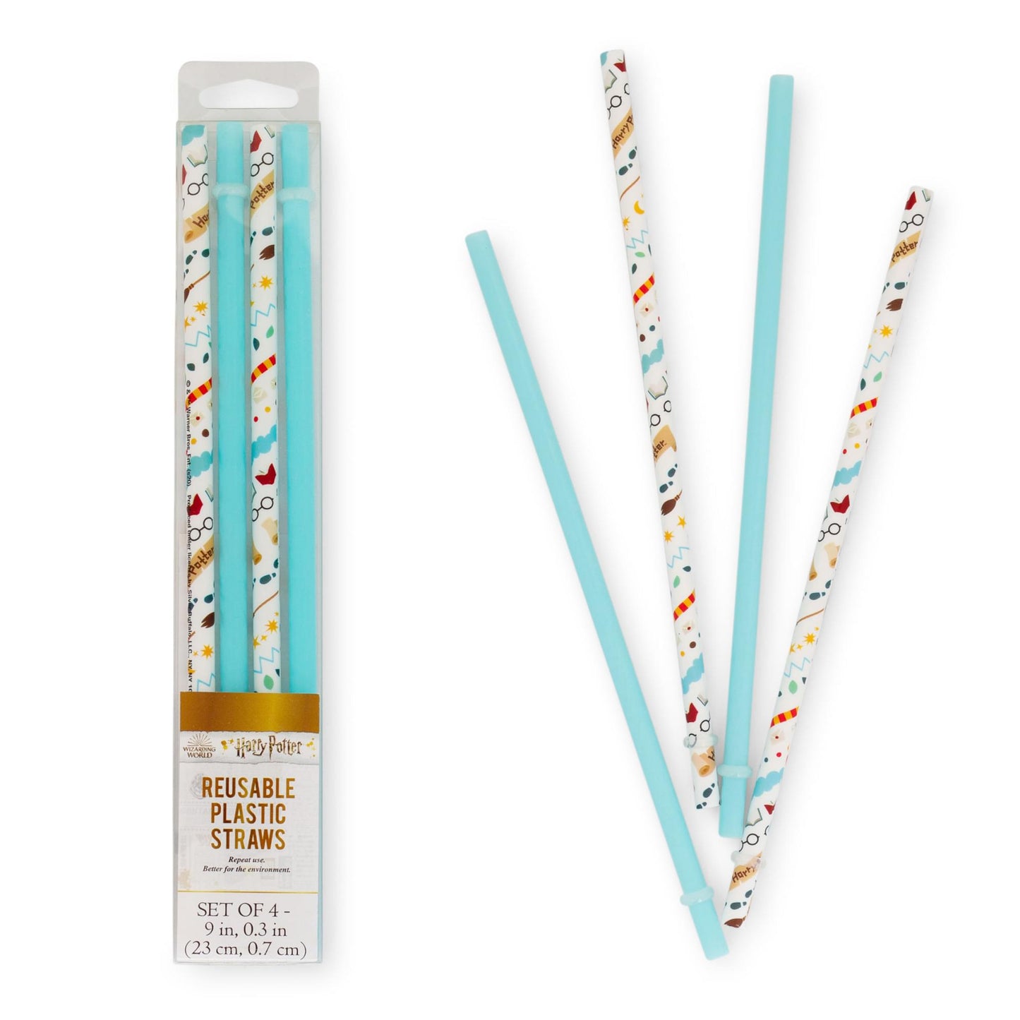Harry Potter Icons Reusable Plastic Straws | Set of 4
