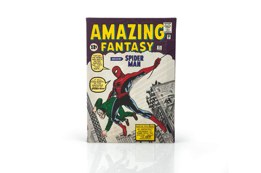Marvel Comics Spider-Man Amazing Fantasy #15 Comic Book Canvas | 9 x 5 Inches