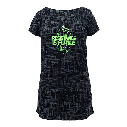 Star Trek Resistance is Futile Glow Ladies Sleep Shirt | Black | Small