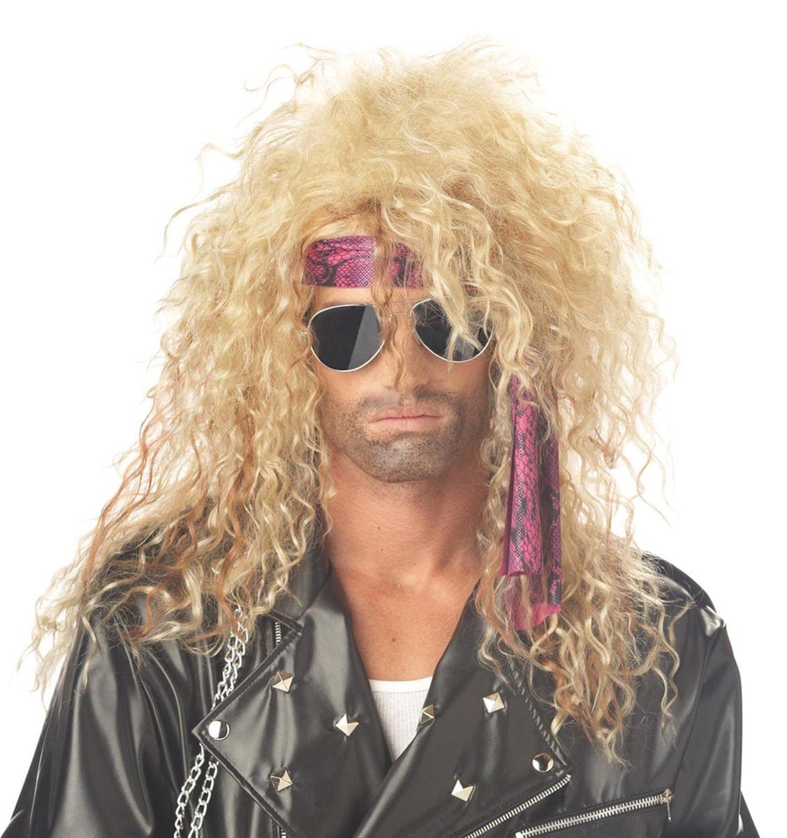 Blonde Heavy Metal Rocker Costume Wig Adult One Size