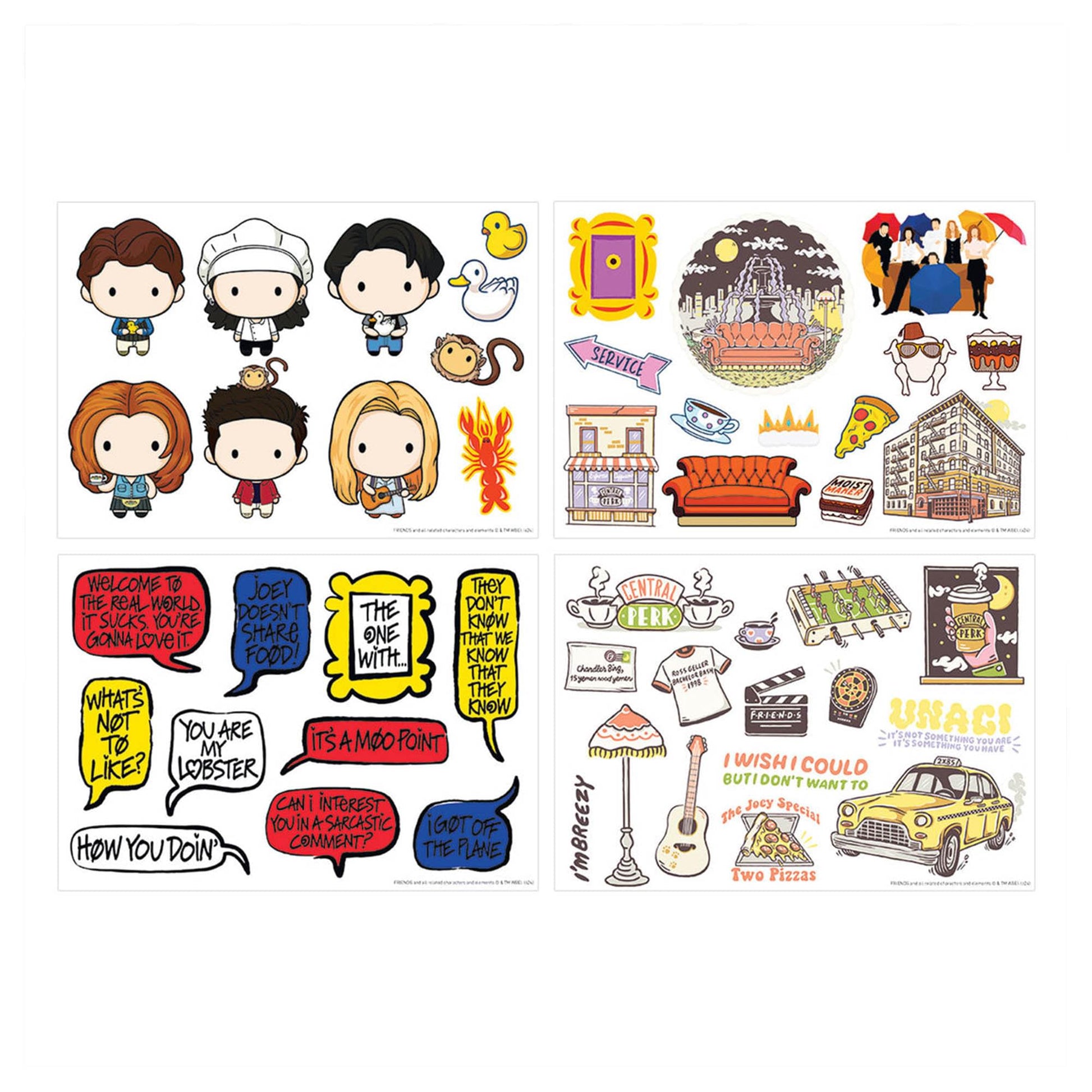 Friends Tech Decals | 48 Reusable Stickers