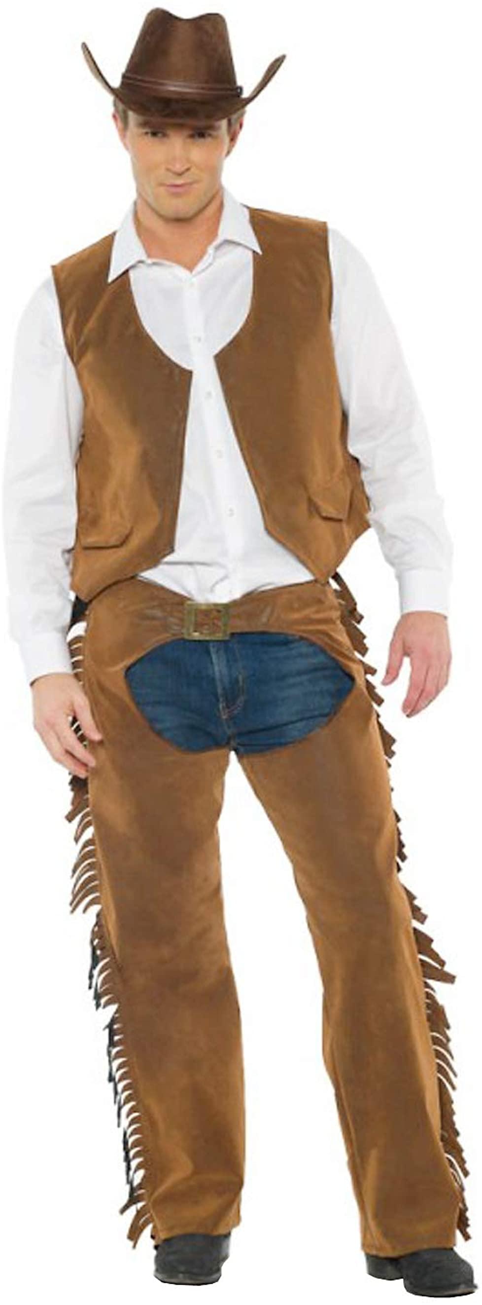Cowboy Chaps and Vest Mens Costume | XX- Large
