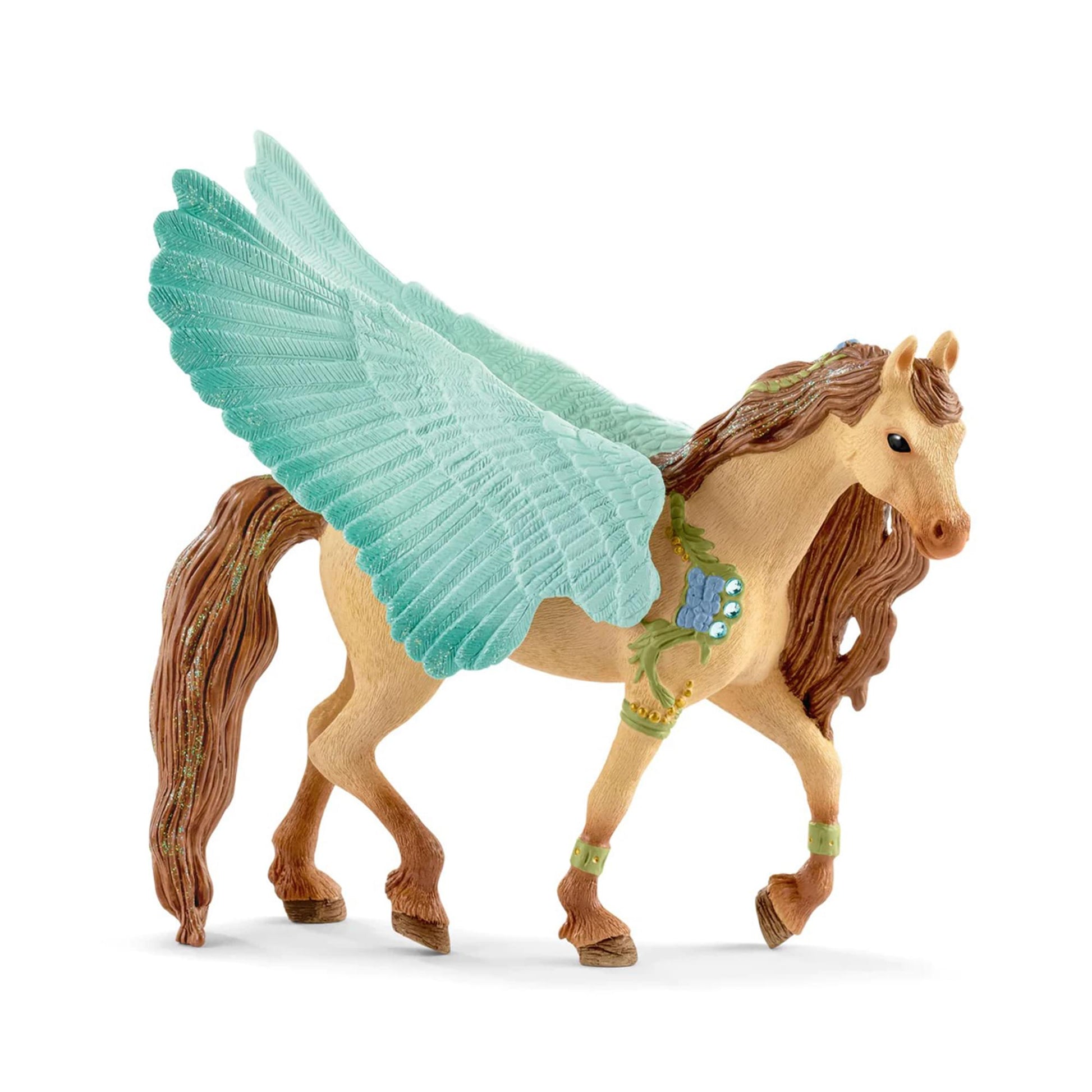 Schleich Decorated Pegasus Stallion Figure | 5.9 x 3.2 x 7.1 Inches