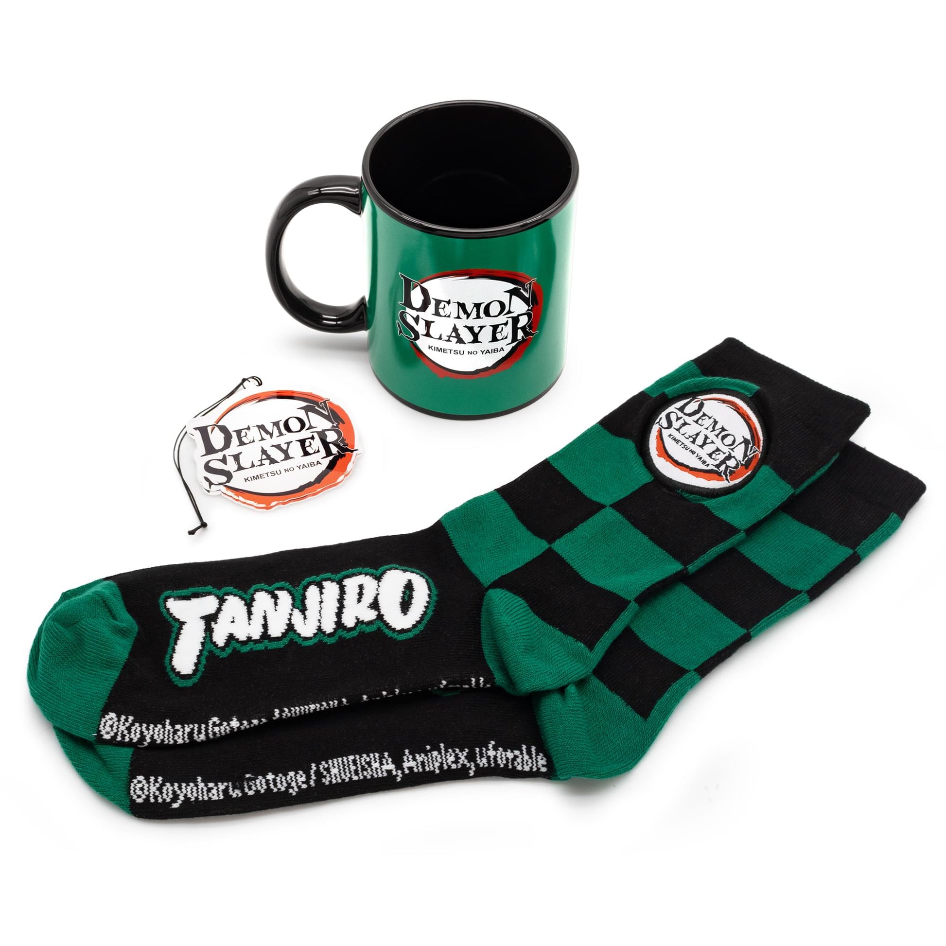 Demon Slayer Tanjiro Mug, Socks, and Ornament Bundle