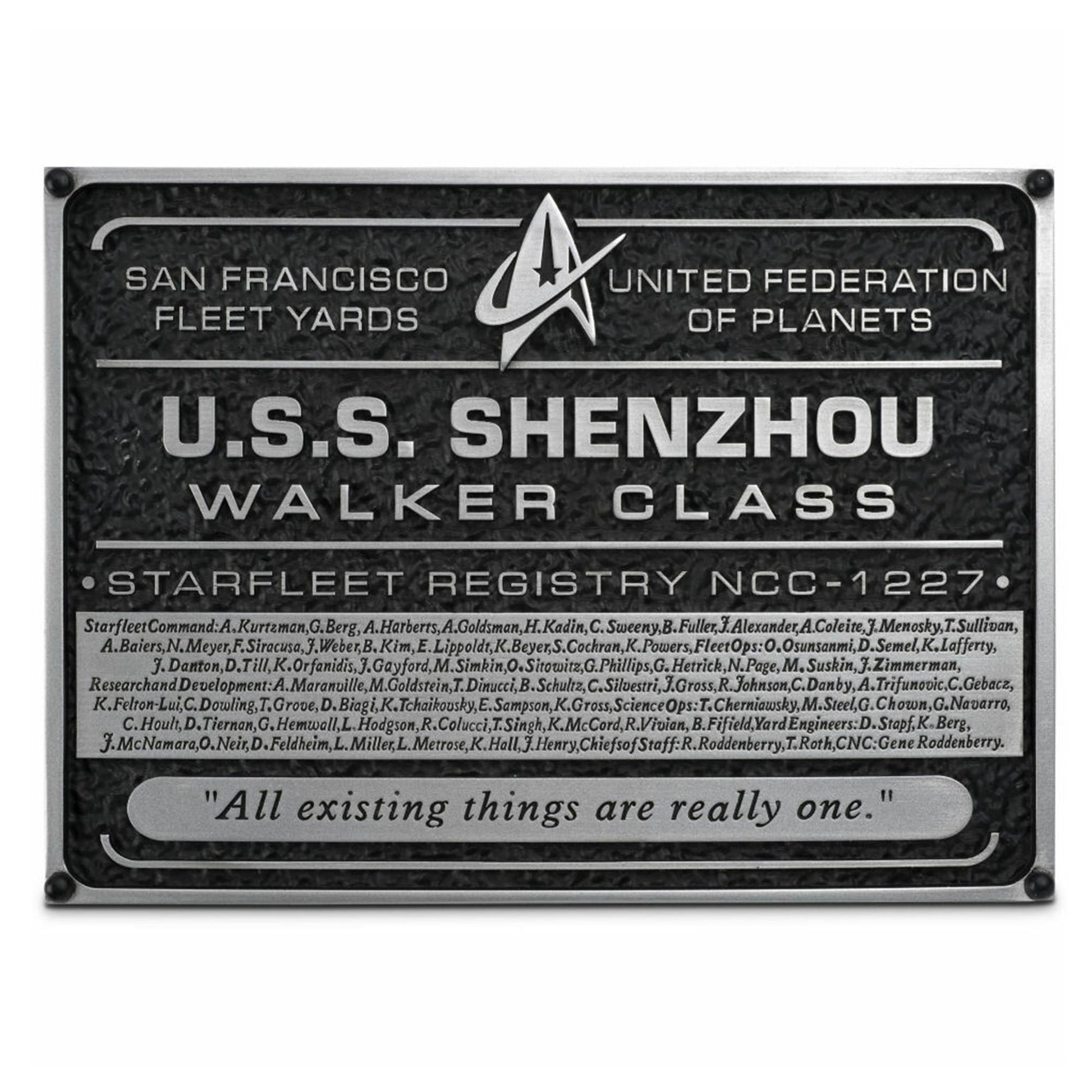 Eaglemoss Star Trek Discovery Shenzhou NC-1227 Dedication Plaque Replica