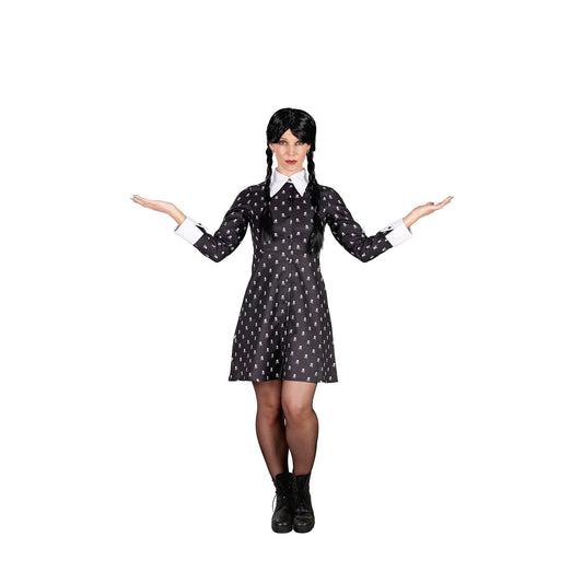 Gothic Girl Skull Dress Adult Costume | Small