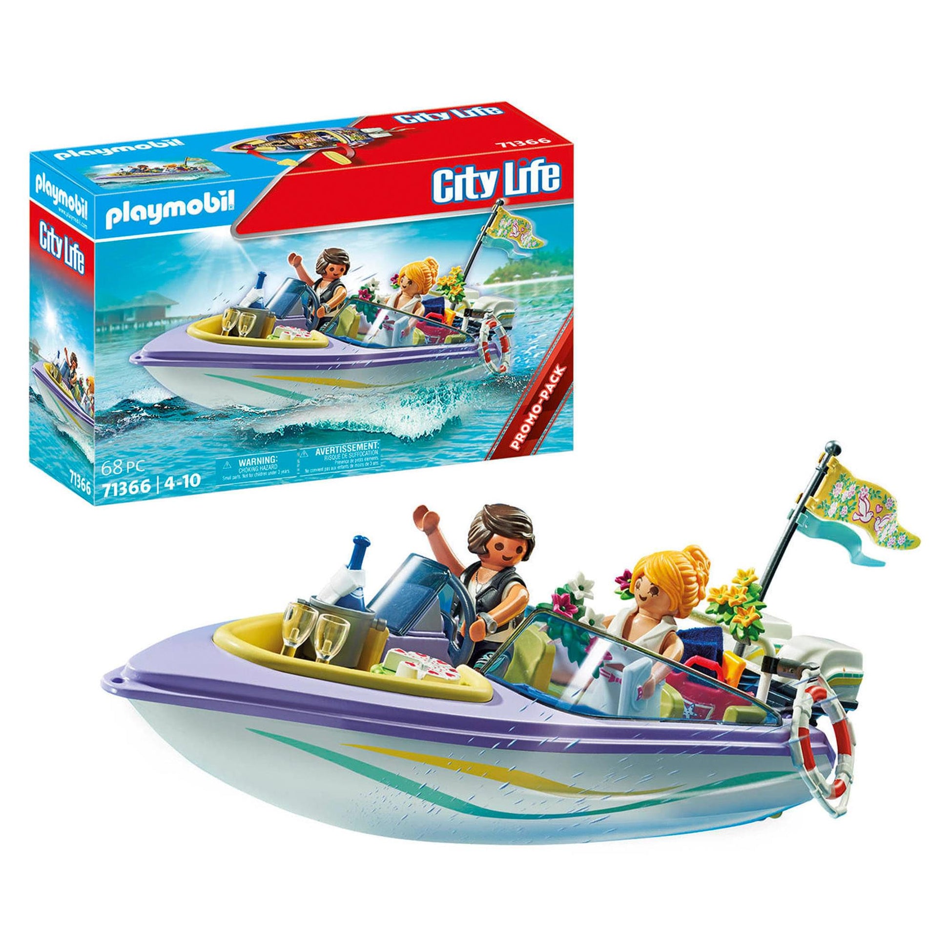 Playmobil 71366 Honeymoon Speedboat Trip 68 Piece Building Set