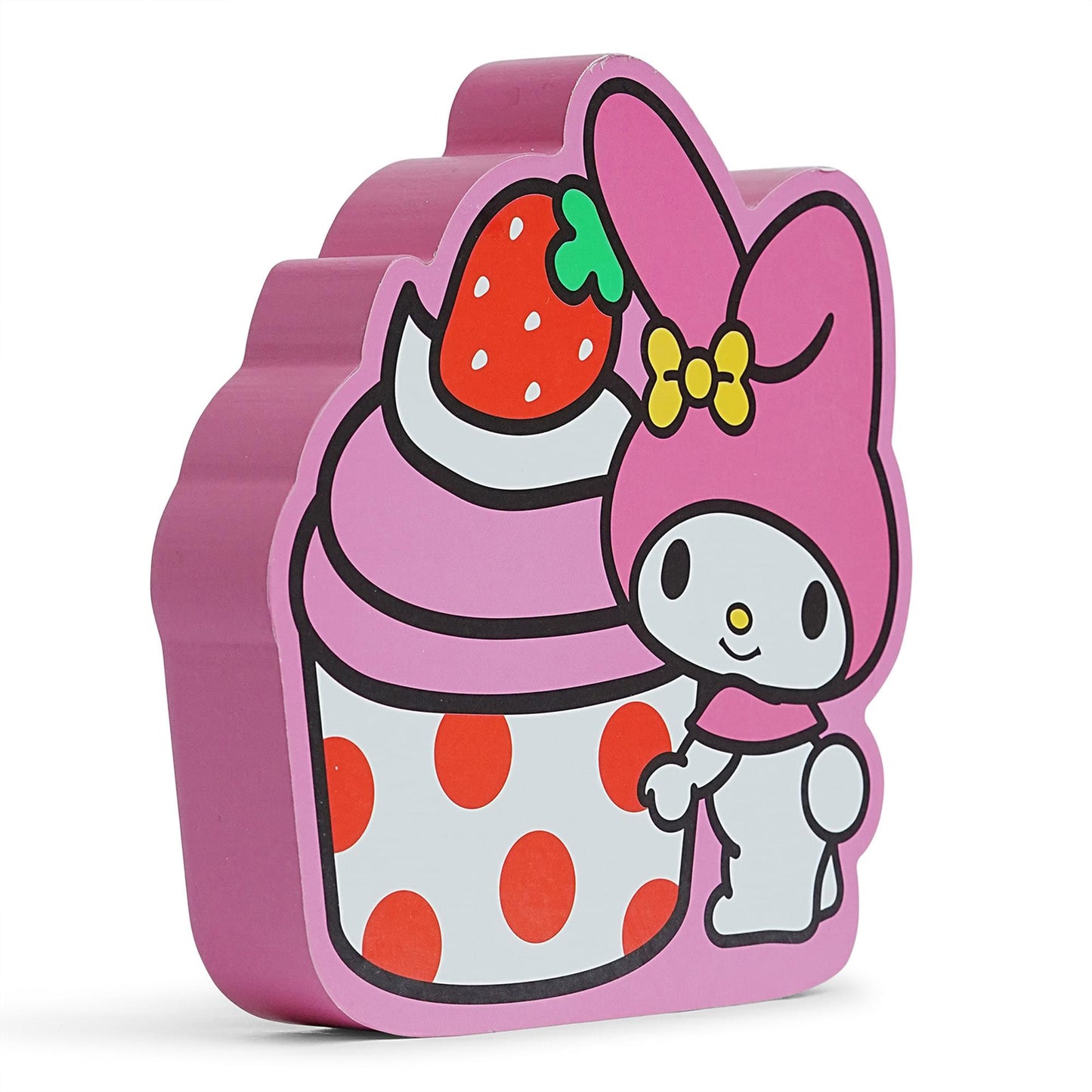 Sanrio My Melody Strawberry Cupcake Die-Cut Wooden Wall Art Sign | 7 x 8 Inches