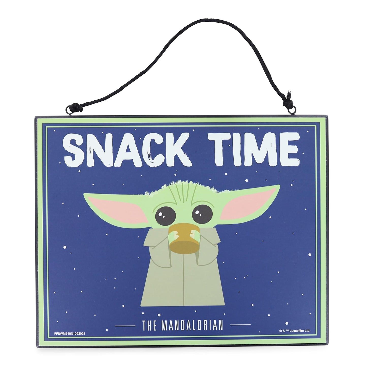Star Wars: The Mandalorian Grogu "Snack Time" Reversible Hanging Sign Wall Art