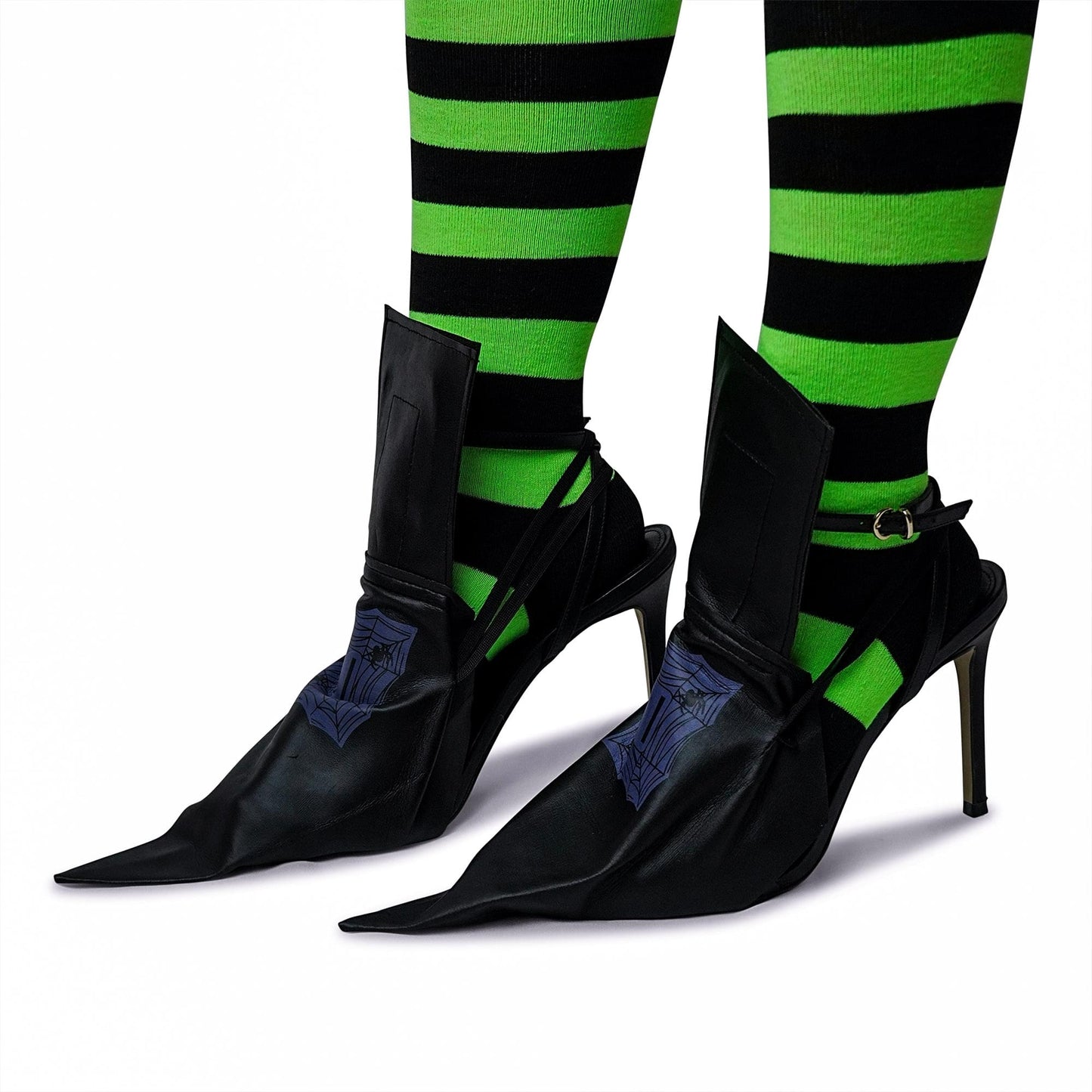 Witch Shoe Covers Costume Accessory With Purple Buckles