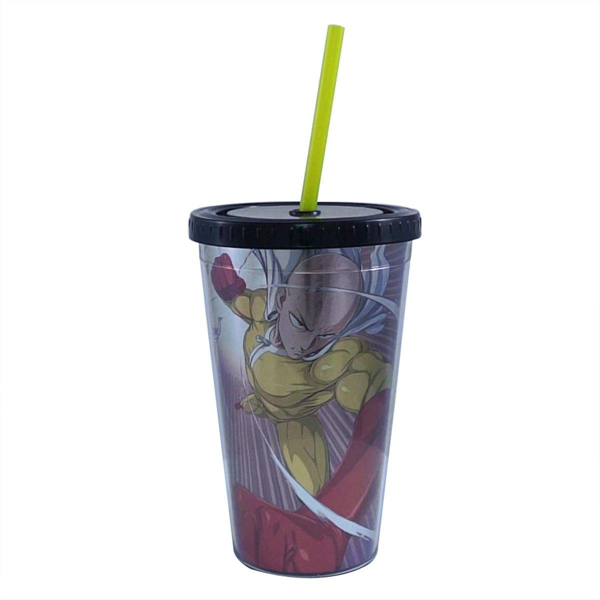 One Man Punch Foil Print Saitama 16oz Carnival Cup w/ Straw & Lid