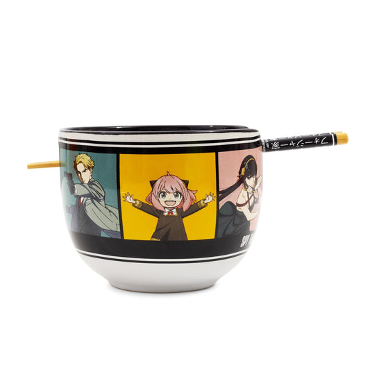 Spy x Family Character Grid 20-Ounce Ramen Bowl and Chopstick Set