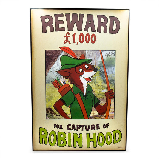 Disney Robin Hood Reward Poster Wood Wall Art Sign