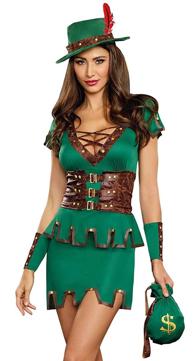 Robbin' Da Hood Women's Costume - Green - Medium