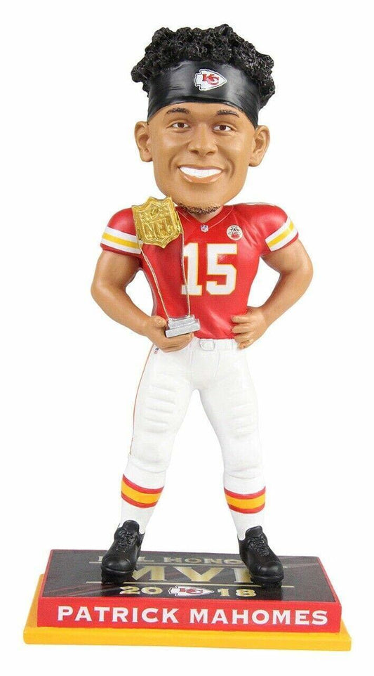 Kansas City Chiefs Patrick Mahomes #15 2018 MVP Award NFL Resin Bobblehead