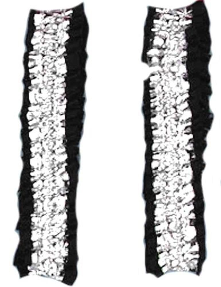 Roaring 20's Shiny Silver And Black Costume Garters Or Armbands One Size