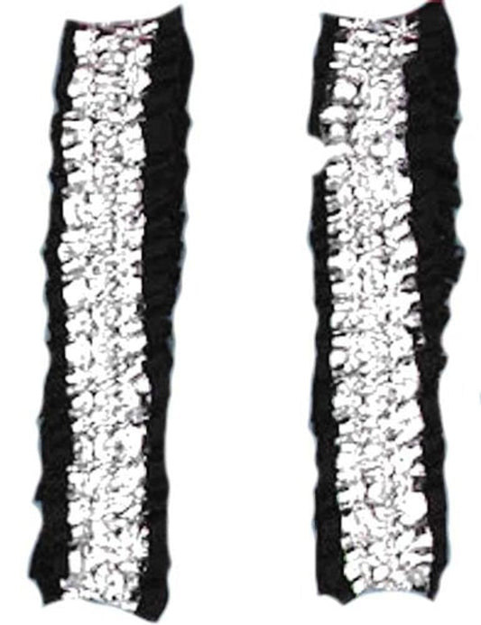 Roaring 20's Shiny Silver And Black Costume Garters Or Armbands One Size