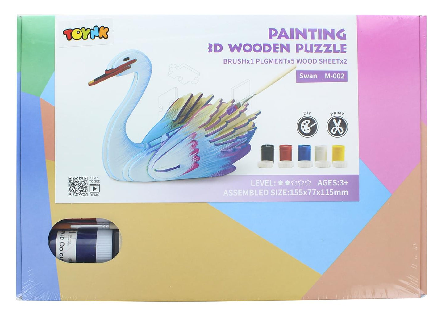 3D Wooden Painting Puzzle | Swan