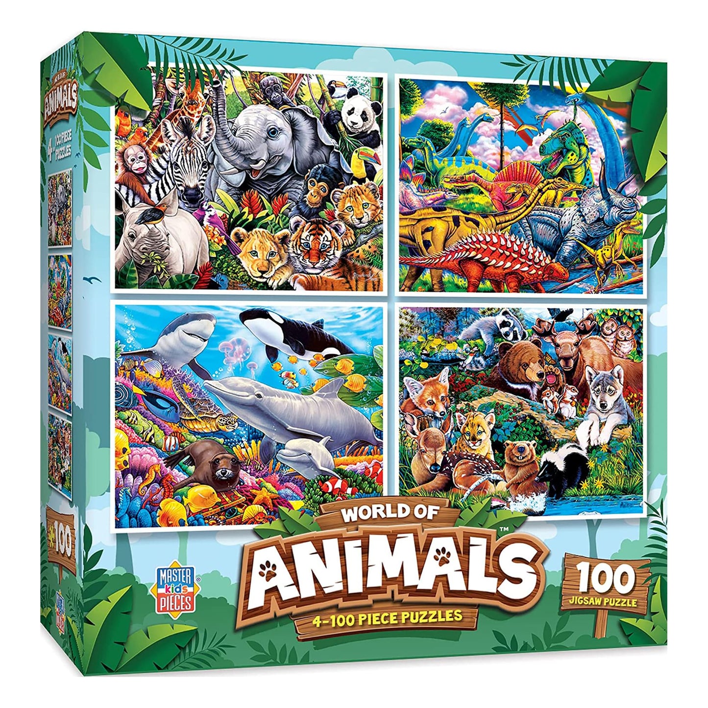 World of Animals 100 Piece Jigsaw Puzzle 4-Pack