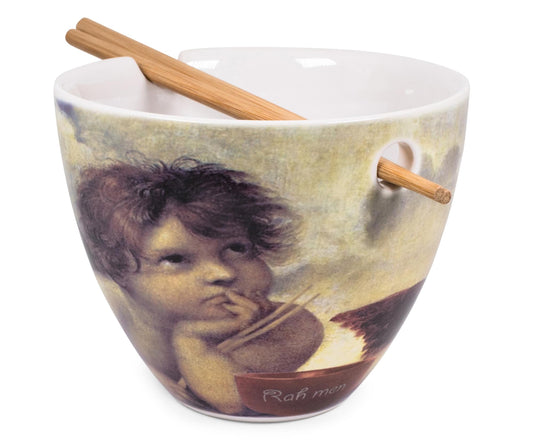 Bowl Bop Cherub Fine Art Japanese Dinner Set | 16-Ounce Ramen Bowl, Chopsticks