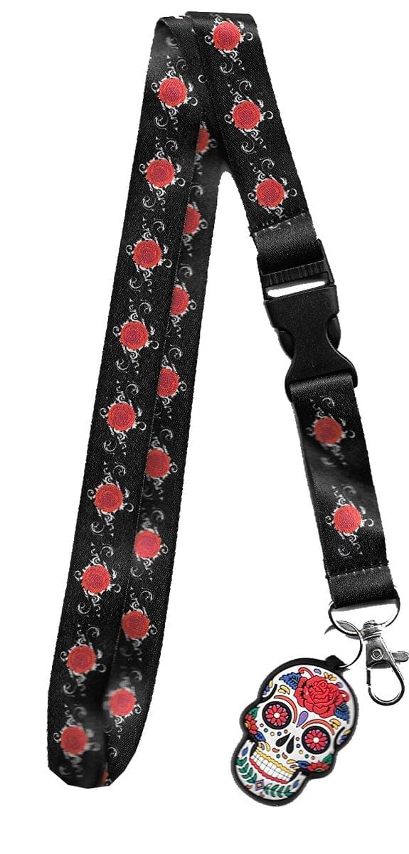Day of the Dead Sugar Skull Charm Lanyard
