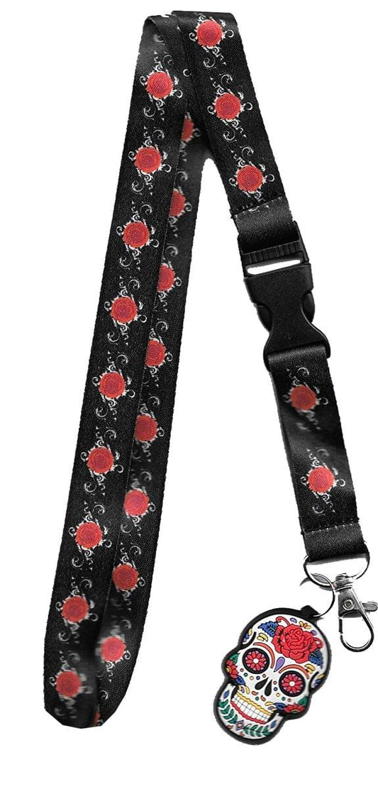 Day of the Dead Sugar Skull Charm Lanyard