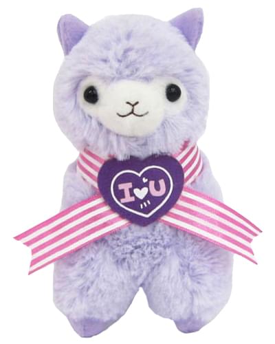 Llama Sweet Heart Alpaca 4.5" Plush Key Chain Purple