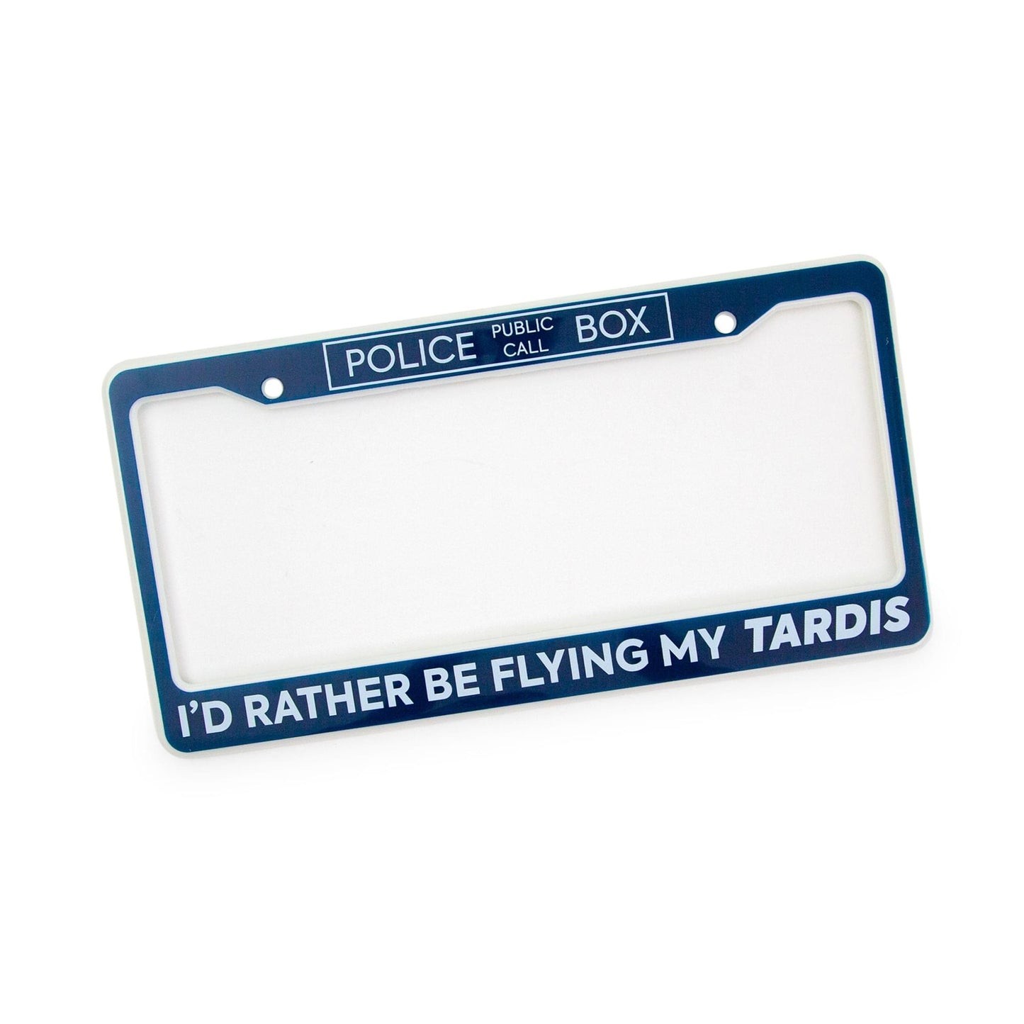 Doctor Who "I'd Rather Be Flying My TARDIS" Plastic License Plate Frame