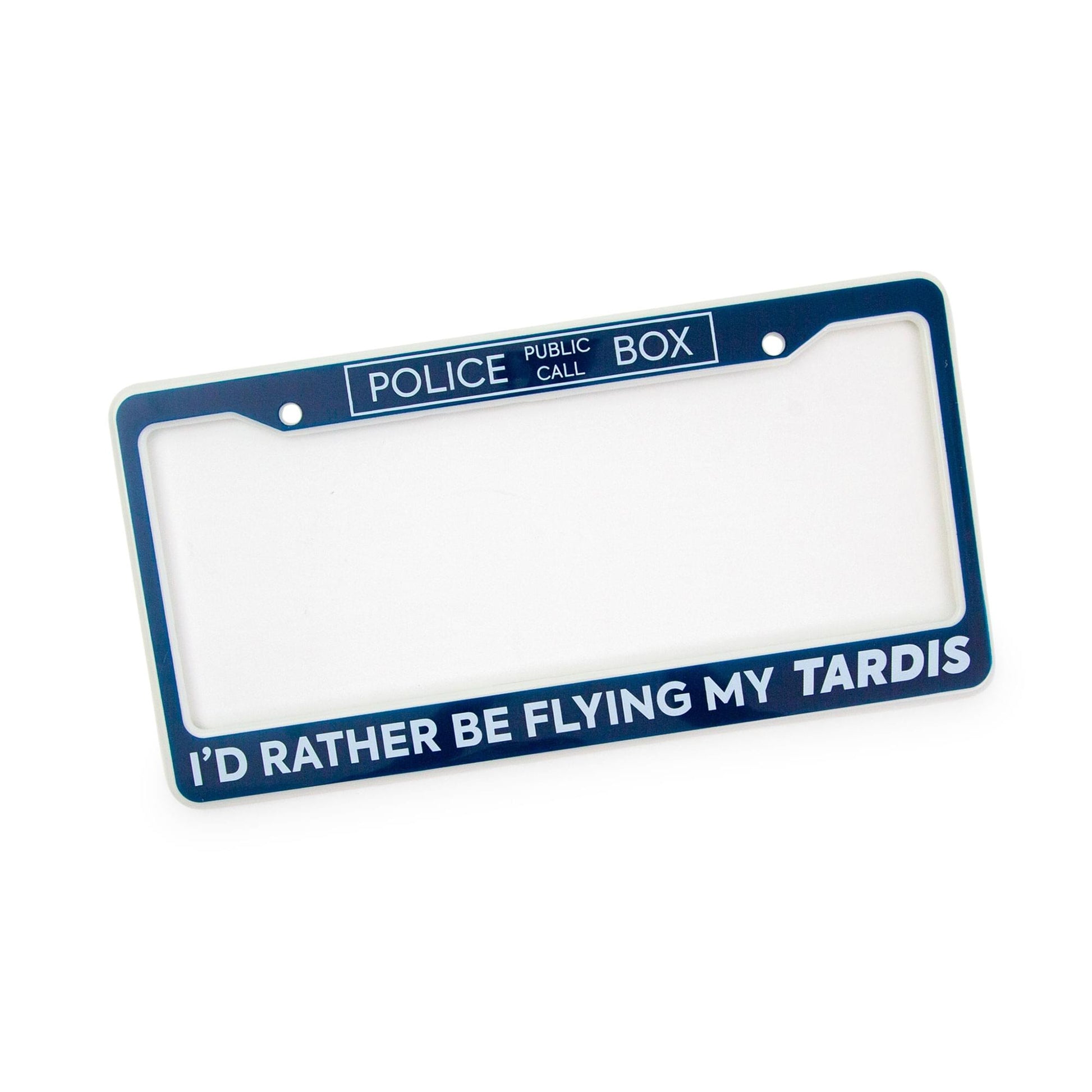 Doctor Who "I'd Rather Be Flying My TARDIS" Plastic License Plate Frame