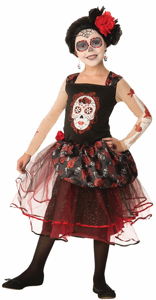 Day Of The Dead Rosa Senorita Costume Child Large
