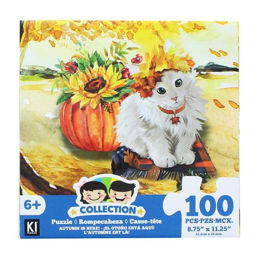 Cat and Pumpkin 100 Piece Juvenile Collection Jigsaw Puzzle