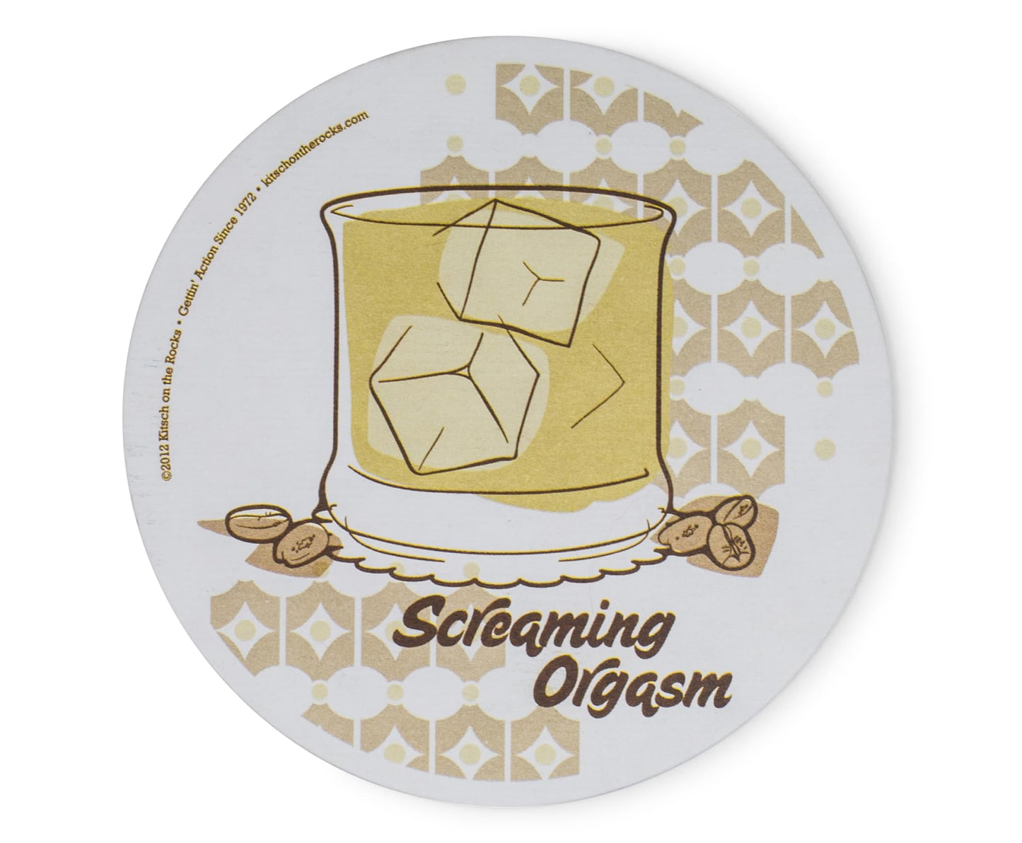 Single Retro Cork Drink Coaster - Screaming Orgasm