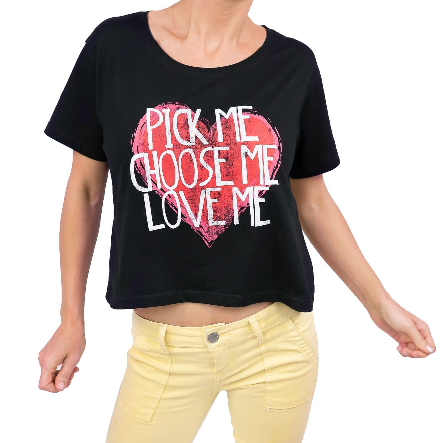 Greys Anatomy "Pick Me" Women's Black Crop Top - Small