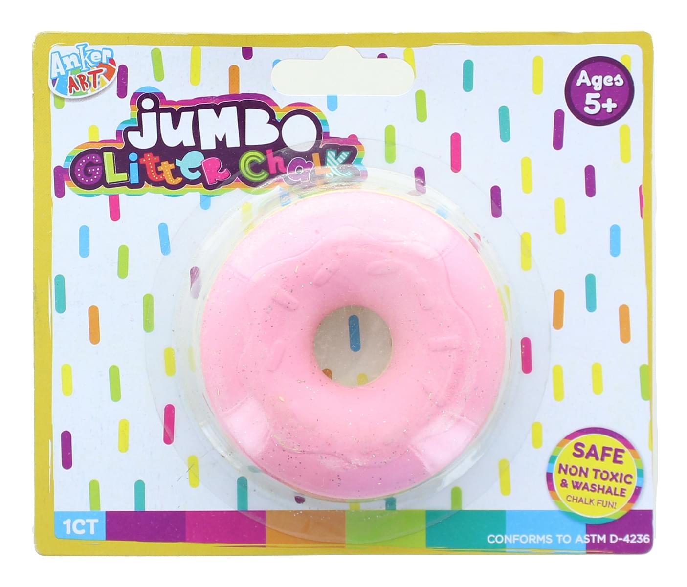 Jumbo Shaped Glitter Sidewalk Chalk | Donut