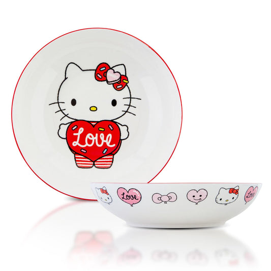 Sanrio Hello Kitty "Love" 9-Inch Ceramic Coupe Dinner Bowl